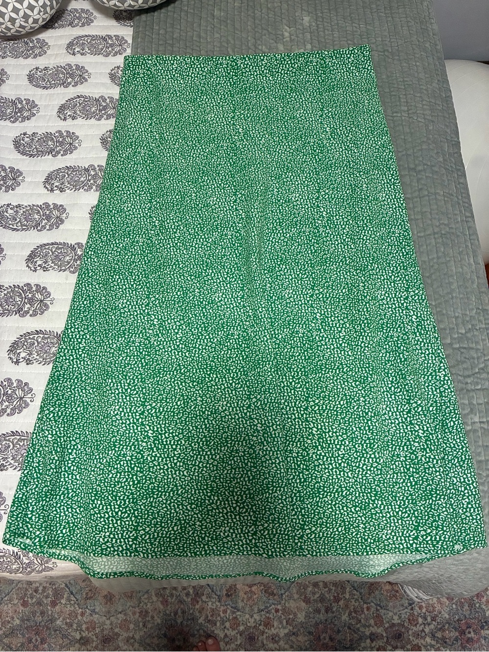 Rachel Zoe Green and White Midi Skirt